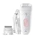 Braun Silk-épil 5 SE 5-230 Wet & Dry Epilator, Catches Hairs 3 X Shorter Than Wax, +9 Extras Including Bikini Trimmer, Shaver Head and Trimmer Cap, German Made, Smart Light, Rechargeable Hair Removal