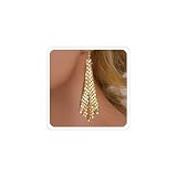 Gold Earring Sequin Earrings Rhinestone Disco Earrings Mesh Grid Tassel Drop Earring Jewelry Accessorie