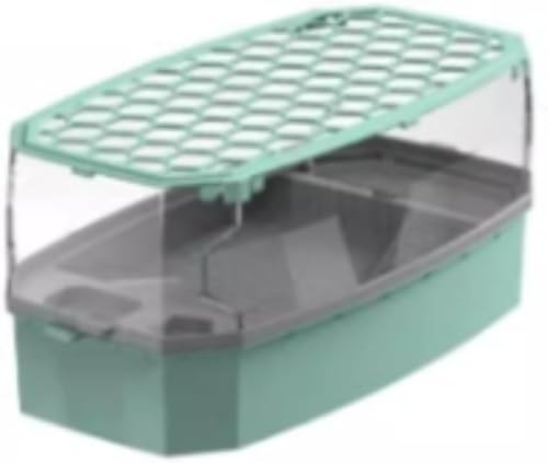 亀の水族館専用水槽:大型仕様,水循環濾過システム + ウォーターポンプ,階段・休憩台・給餌トレイ(滑り止め),水抜き穴・脱出防止機能,カメ/爬虫類・両生類飼育に適 (S,グリーン)