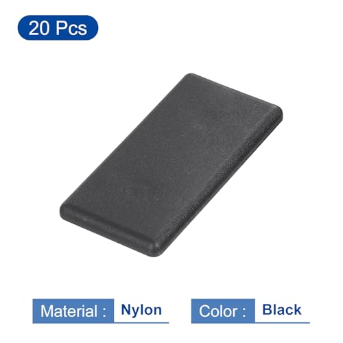 Image of uxcell 20Pcs Extruded End Cap Nylon, 30x60mm T-Slot Aluminum Profile 3060 European Standard End Cap Extrusion Plug for Trolley, Fish Tank Rack, Storage Rack, Black