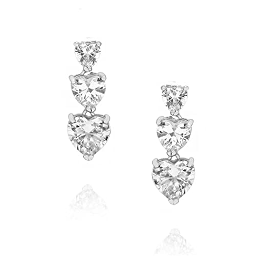 Boucles d'oreilles pendantes en argent et zircone AAA éclatante