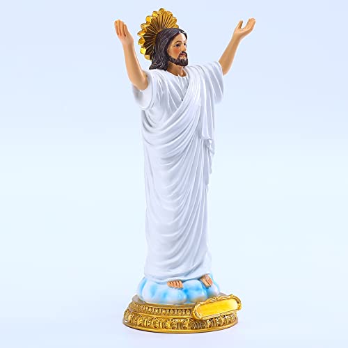 Maclaronx Risen Jesus Christ Statue, 9" Sacred Divine Mercy Lord Inspirational Figurine For Easter And Lent Religious Sculpture Christian Living Home Decor, Alleluia #TOP3