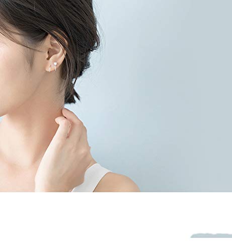 Cubic Zirconia Cuff Small Hoop Earrings Sterling Silver Dainty Crystal Cartilage Twist Crawler Wrap Huggie Earring Ear Piercing Hypoallergenic Sensitive Ears2