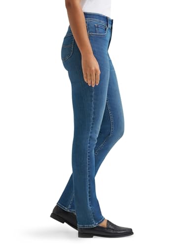 Lee Women's Ultra Lux Comfort with Flex Motion Straight Leg Jean, Blue Strain2