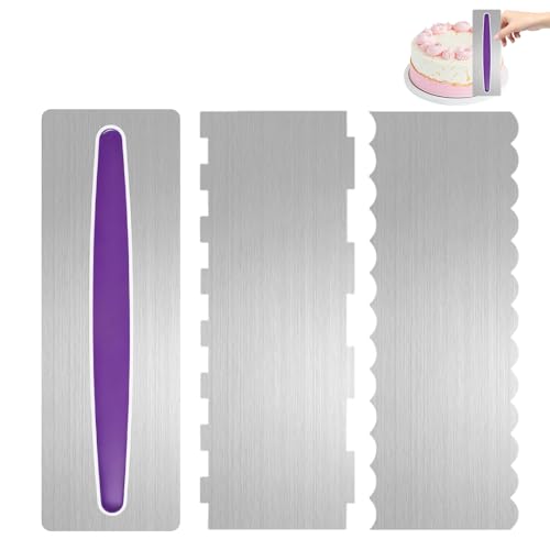 3 Stück Tortenspachtel, Winkelpalette Torte, Streichpalette für Torten, Kuchenspachtel, Tortenpalette, Edelstahl Winkelpalette für Dekorieren von Kuchen, Gebäck und Backen