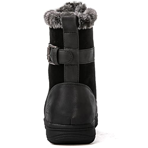 GLOBALWIN Women's Snow Boots Waterproof Ankle Booties Winter Boots For Women, Insulated Warm Black Fur Boots, Non-Slip Outdoor Hiking Boots For Rain and Snow 8M - image 5