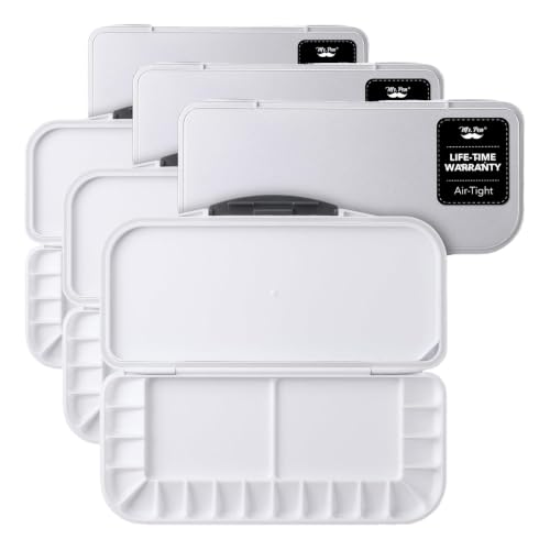 Image of Mr. Pen- Airtight Watercolor Palette with Lid, 18 Wells & 2 Mixing Areas (Pack of 3)