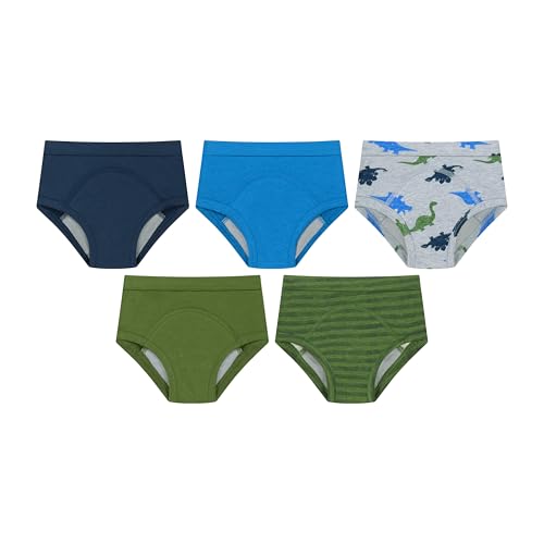 Image of Hanes Boys' Potty Training Underwear, Light Leaks Toddler Cotton Briefs and Boxer Briefs, Multi-pack