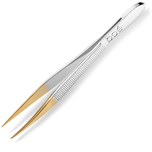 Point Tweezer Boé Perel Point Tip Eyebrow Tweezer - Professional Swiss Precision Hair Removal Tool Tweeze with Sharp Tip
