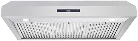 COSMO UMC36 36 in. Ducted Under Cabinet Stainless Steel Range Hood with LED Light, 380 CFM, Permanent Filter, 36 inch