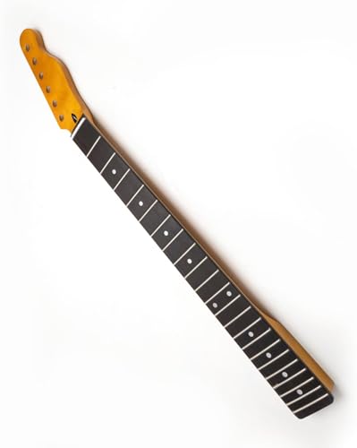Guitar Neck, 22 Frets Maple Guitar Neck, Rosewood Fingerboard, for Fender Tele Style Electric Guitar Replacement Parts
