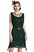 Produktbild Coucoland 1920s Kleid mit Troddel Stola Damen Gatsby Abendkleid Cocktail Party Damen 20er Jahre Kostüm Kleid (Dunkelgrün, S)