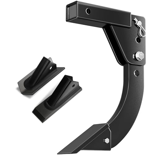 Hitch Mounted Trencher Fits 3 Point Hitch, Heavy Duty Subsoiler, Hitch Lawn Ripper for ATV/UTV Tractor, Updated Adjustable 16' Trenching Shank Plow, Thicken Trench Digger with 2pcs Replaceable Teeth