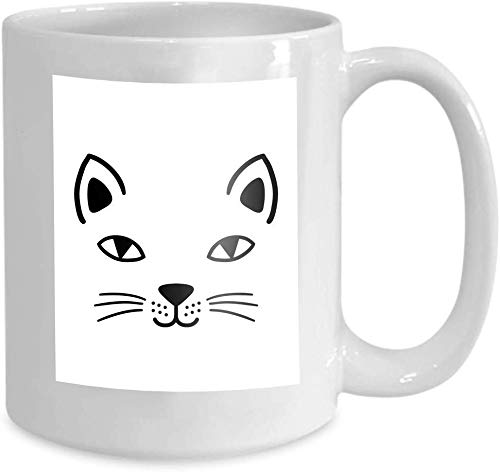 Kaffee-Haferl Tee-Obertasse Home Print Hand gezeichnete süße Katze Gesicht Skizze...