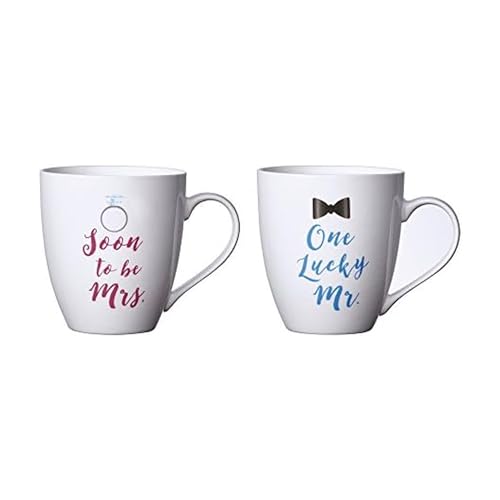 Pfaltzgraff Everyday Mug, Soon to be Mrs. and One Lucky Mr., 18-Ounce, Set Of 2