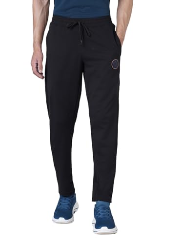 Image of TECHNOSPORT Men Cricket Fan Slim Fit Trackpants Polyester Mid Rise Drawstring Track Pant for Men IPL Match Day Gym Workout Joggers Casual Stretch Sports Training