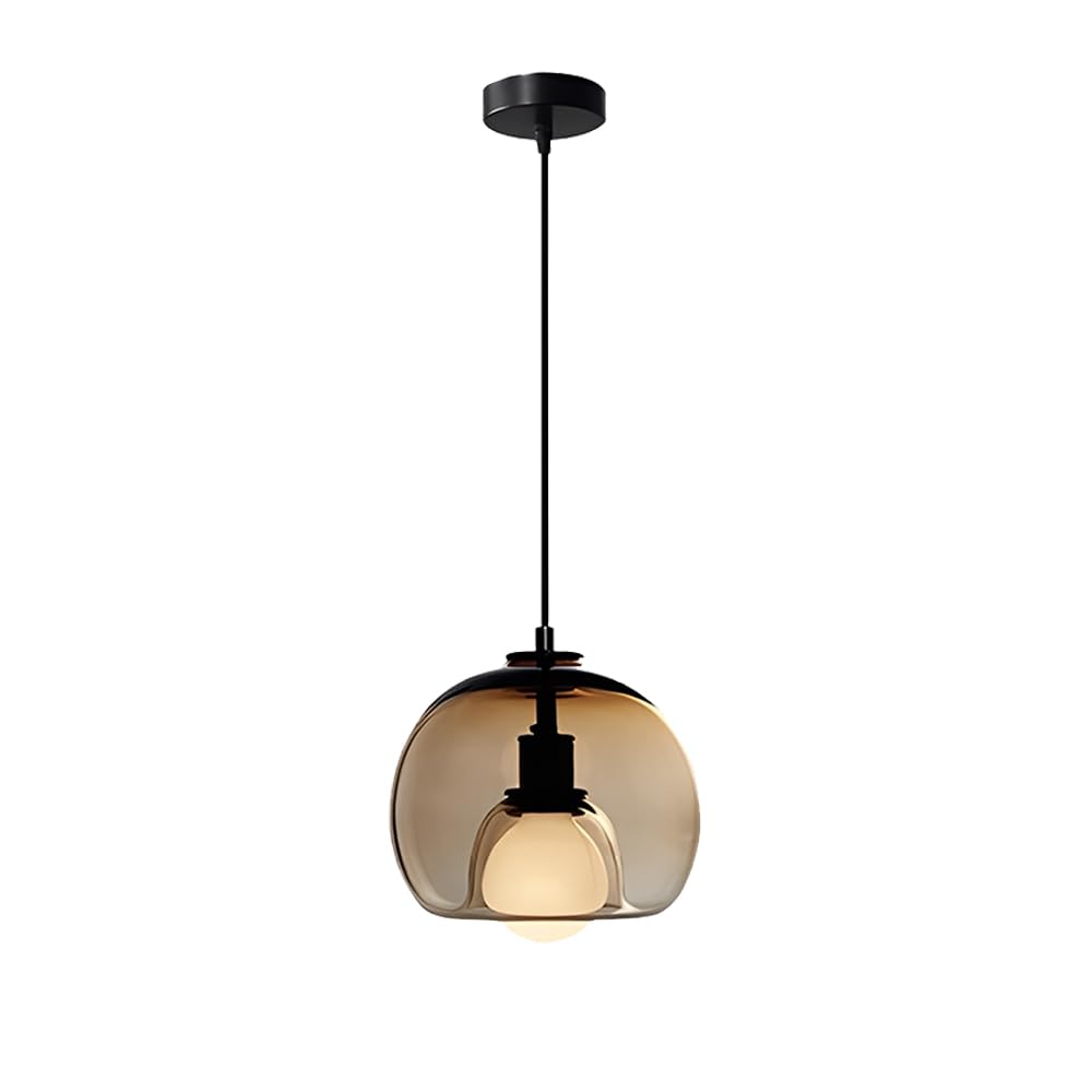 Suspension globe en verre moderne au style industriel et raffiné