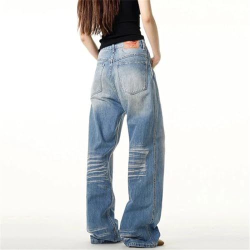 Men’s Casual Street Denim, Wide Leg Ripped Design, Summer Distressed Fit Trousers4