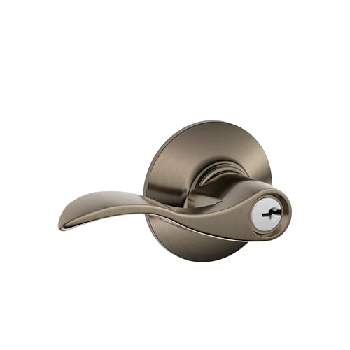 Image of SCHLAGE F51A ACC 620 Accent Keyed Lever, Antique Pewter