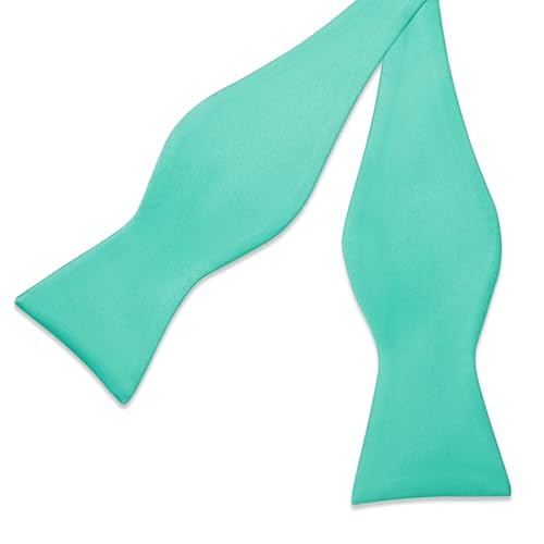 Image of DiBanGu Satin Bow tie Self-Tied Bowtie Set for Men Wedding Prom | Solid Color,Skin-Friendly,Versatile Accessory,Lapel Pin,Pocket Square,Cufflinks,School Dance,Banquet,Dinner,Celebration