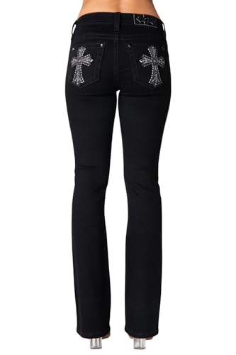 Miss Me Women's Holy Cross Mid-Rise Bootcut Jeans