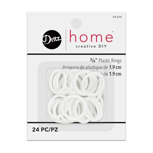 Dritz Home 44346 Plastic Rings, 3/4-Inch, White (24-Piece)