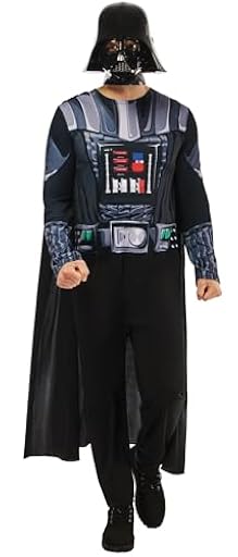 Rubies Disfraz Darth Vader Clásico para adultos, hombres y mujeres, Jumpsuit impreso con detalles, capa y máscara, Licencia Oficial Star Wars para Carnaval, fiestas, cosplay | Ya disponible en tu tienda friki favorita! En mundofriki.es!