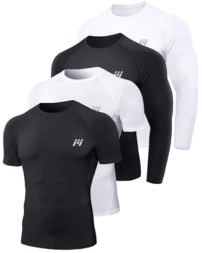 Men’s Compression Shirts Short Sleeve Workout Shirt, Quick Dry Top Baselayer Athletic Shapewear Undershirts for Men