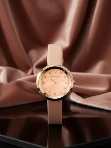 Image of French Connection Sunray Rosegold Round Dial with Pink Leather Strap Watch for Womens - FCO1RGL