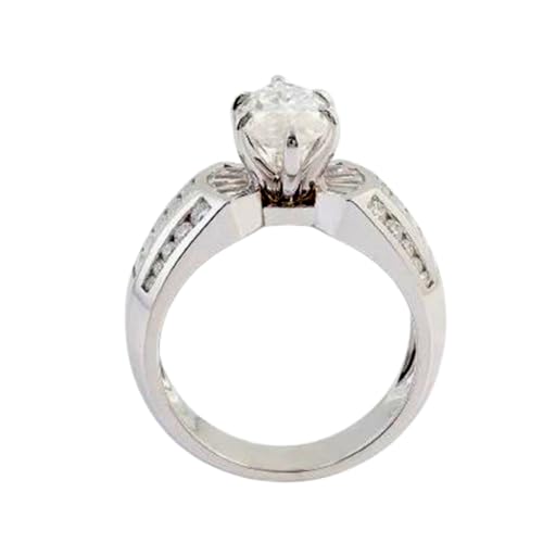 Bague de mariage moissanite anti-ternissement en argent 925 pour éviter les peaux vertes