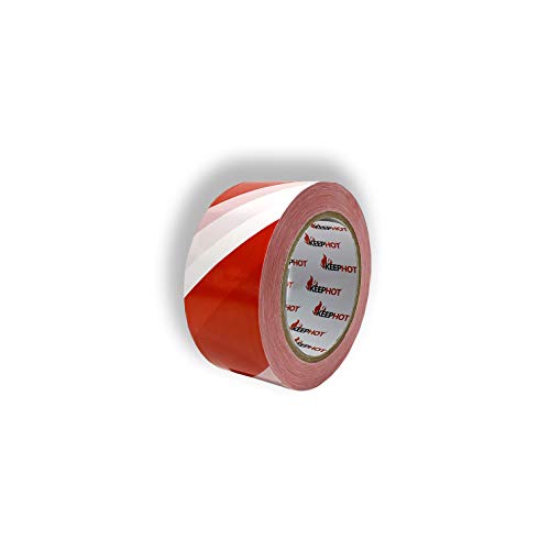 Cinta adhesiva de señalización no adhesiva, color rojo y blanco (1, 48 mm x 200 m) Cover