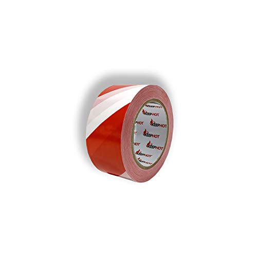 Hazard Warning - Nastro adesivo non adesivo, 48 mm x 200 m, confezione da 6 pezzi, colore: Rosso e Bianco