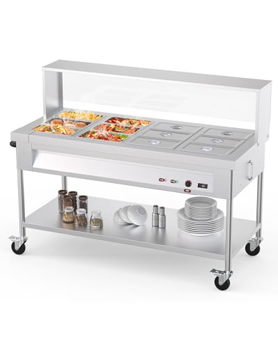 Garveetech WCD93RSVF_OF6-EDDNYYWW9W 96Qt Commercial Food Warmer 12X8Qt Electric Steam Table 12-Pans cover