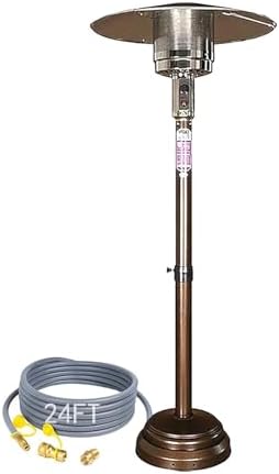Natural Gas Patio Heater, Adjustable Height (55in-78in), Including an extended hose of 24 feet, Passed CE CSA Certification, It