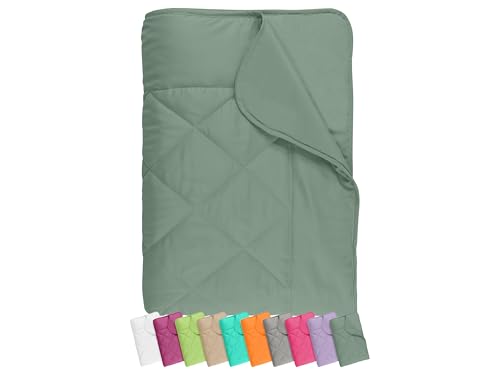 npluseins Edredón de verano 135 x 200 cm – fino y ligero edredón para el verano – microfibra – Ökotex 100 – lavable a 60 grados – 732.932, salvia