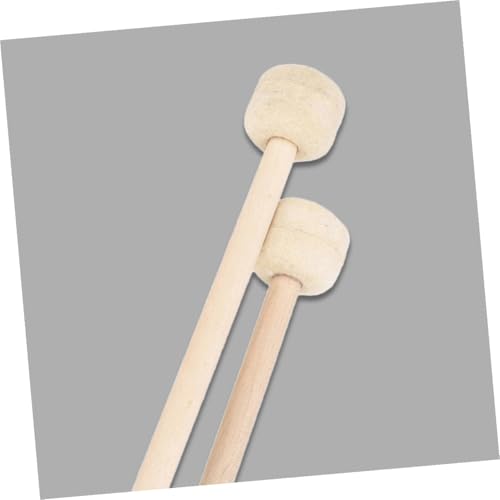 VICASKY 2 piezas de baquetas para bombo con mango ergonómico de madera y punta de fieltro, para práctica y actuación en percusión miniatura 4