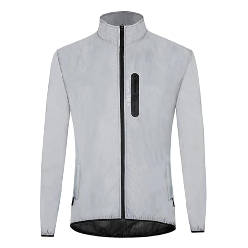 Veste de cyclisme classique argentée XXL coupe-vent et imperméable homme femme