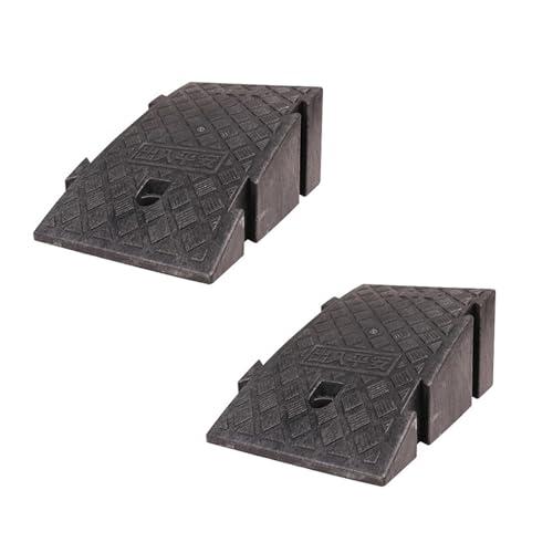 Rampas portátiles de plástico negro, 2 piezas, 11 cm