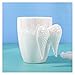YGLONG Tazas 380ml Taza de cerámica Blanca Mange Oficina Oficina Café Leche Tazas De Porcelana Taza De CeráMica (Color : White Wings Mug)