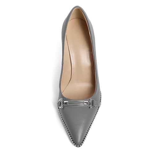 Image of Women's High Heel Pumps Stiletto Heel Pumps for Women Pointed Toe Heels Elegant Classic 3.5 Inch Beaded Pumps