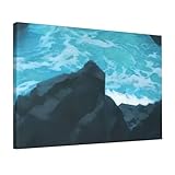 東山魁夷 風景 潮の音 ポスター 装飾画 キャンバス 寝室 絵画 スタイリッシュ 壁飾り フレームなしスタイル 12x18in(30x45cm)