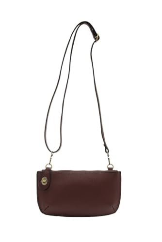 Image of Joy Susan Womens Vegan Leather Mini Crossbody Wristlet Clutch - Deep Crimson
