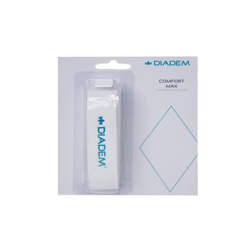 Diadem Comfort Max Replacement Grip (White) | Tennis Racket Grip Tape | Strong Adhesive, Long Lasting Comfort, Non Woven Polyurethane | 2 mm Thickness