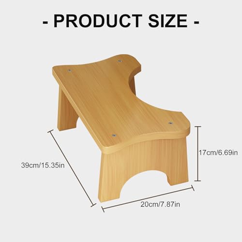 Taburete para inodoro de madera resistente con diseño grueso y base antideslizante 5