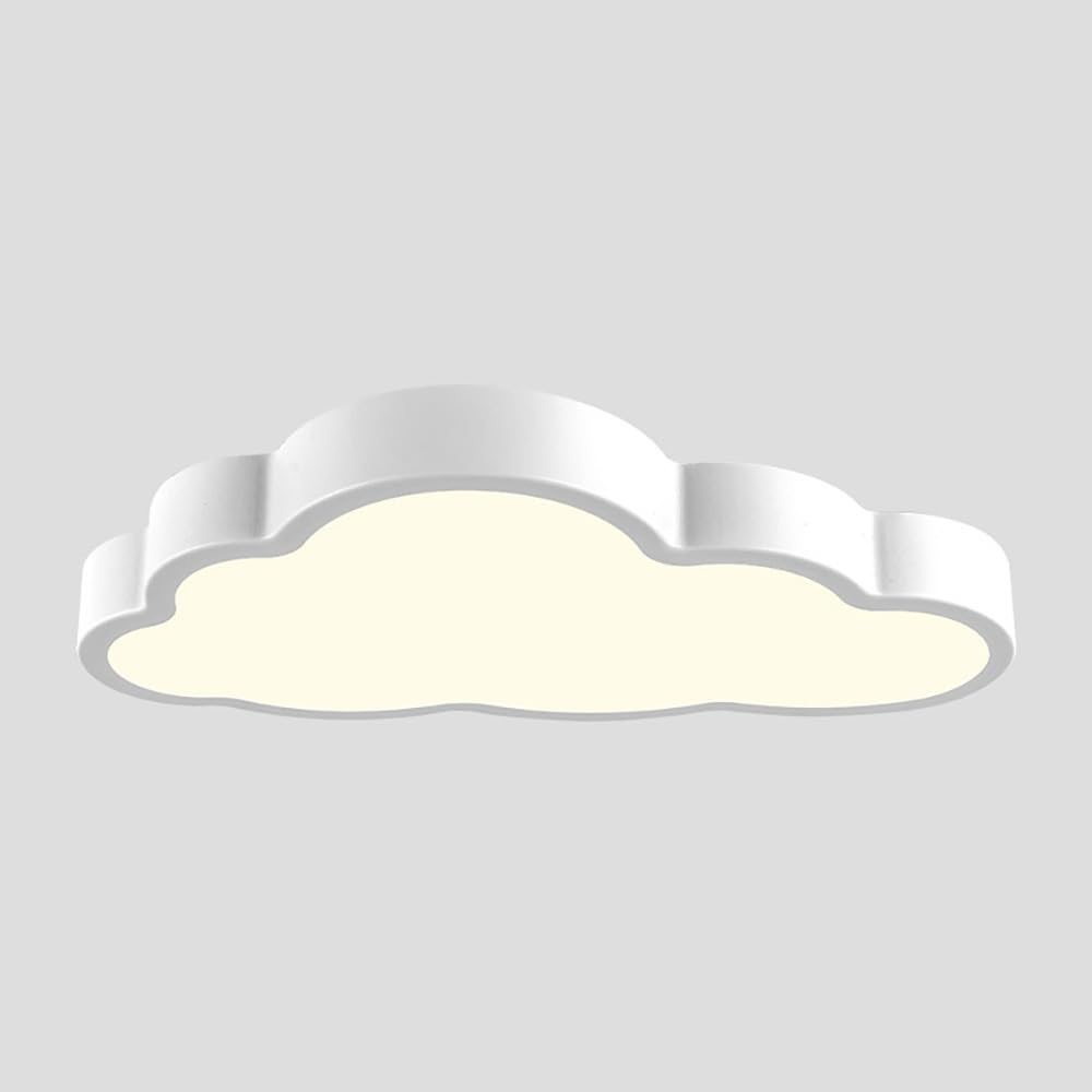 Nordycka Chmura Lampy Sufitowa LED, Plafon Falisty Niski Profil Oświetlenie Sufitowe Ściemnialne Styl Bajkowy do Sypialni Pokoju Dziecka(White(3000K),50cm/19.68in)