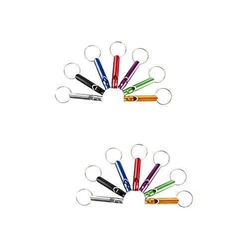 Levemolo 2sets Alloy Whistle for Parrot Bird Training Toy Parrot Call Whistle Silent Bird Training for Household Parakeet 7pcs*2 Random