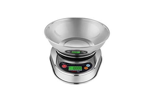 Visiontechshop Vk-D7 0.1G Premium Food Kitchen Scale With Bowl, Lb/Oz/Kg/G Switchable, Stainless Steel Construction, Lcd Display With Backlight, 12Lb Capacity, 0.002Lb Readability #TOP9