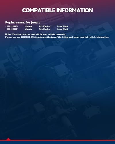 Image of KAX 748-568 Power Window Regulator with Motor Compatible with 2002-2007 Jeep Liberty Rear Right Passenger Side Window Lifter