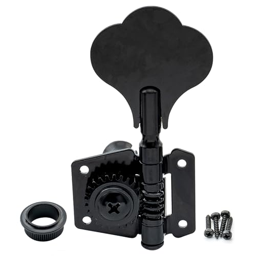 Image of Musiclily Basic Single 24:1 Ratio Open Gear Machine Head Treble Side Tuner Tuning Peg Key with Clover Button for Ibanez Style Electric Bass, Black