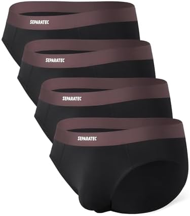 Separatec Men's Underwear Briefs Bamboo Rayon Breathable Tagless Underpants Dual Pouch Stylish Multicolours 3 Pack